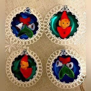 Vintage!! Pixie Ornaments Original